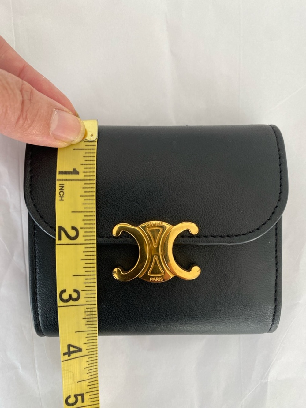 Celine SMALL FLAP WALLET TRIOMPHE IN SHINY CALFSKIN - Picture 13 of 15